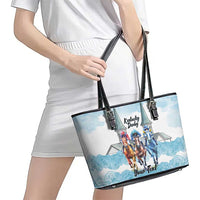 Kentucky Horse Racing Personalized Leather Tote Bag Churchill Downs Roses Pastel Blue