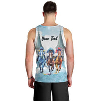Kentucky Horse Racing Personalized Men Tank Top Churchill Downs Roses Pastel Blue