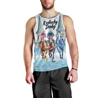 Kentucky Horse Racing Personalized Men Tank Top Churchill Downs Roses Pastel Blue