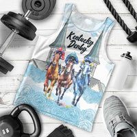 Kentucky Horse Racing Personalized Men Tank Top Churchill Downs Roses Pastel Blue