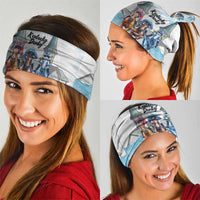 Kentucky Horse Racing Personalized Neck Gaiter Churchill Downs Roses Pastel Blue