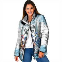 Kentucky Horse Racing Personalized Padded Jacket Churchill Downs Roses Pastel Blue