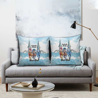 Kentucky Horse Racing Personalized Pillow Cover Churchill Downs Roses Pastel Blue