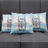 Kentucky Horse Racing Personalized Pillow Cover Churchill Downs Roses Pastel Blue
