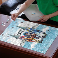 Kentucky Horse Racing Personalized Puzzle Churchill Downs Roses Pastel Blue