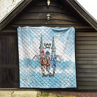 Kentucky Horse Racing Personalized Quilt Churchill Downs Roses Pastel Blue