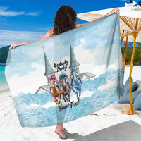 Kentucky Horse Racing Personalized Sarong Churchill Downs Roses Pastel Blue