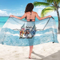 Kentucky Horse Racing Personalized Sarong Churchill Downs Roses Pastel Blue