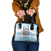 Kentucky Horse Racing Personalized Shoulder Handbag Churchill Downs Roses Pastel Blue