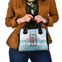 Kentucky Horse Racing Personalized Shoulder Handbag Churchill Downs Roses Pastel Blue