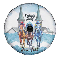 Kentucky Horse Racing Personalized Spare Tire Cover Churchill Downs Roses Pastel Blue