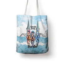 Kentucky Horse Racing Personalized Tote Bag Churchill Downs Roses Pastel Blue