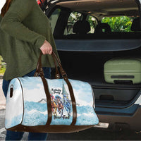 Kentucky Horse Racing Personalized Travel Bag Churchill Downs Roses Pastel Blue
