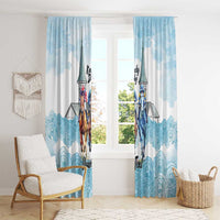 Kentucky Horse Racing Personalized Window Curtain Churchill Downs Roses Pastel Blue