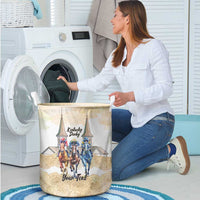 Kentucky Horse Racing Personalized Laundry Basket Churchill Downs Roses Pastel Yellow