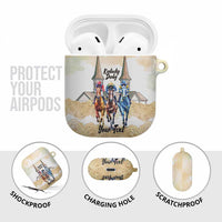 Kentucky Horse Racing Personalized AirPods Case Churchill Downs Roses Pastel Yellow