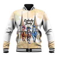Kentucky Horse Racing Personalized Baseball Jacket Churchill Downs Roses Pastel Yellow