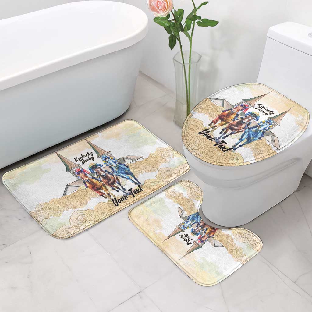 Kentucky Horse Racing Personalized Bathroom Set Churchill Downs Roses Pastel Yellow