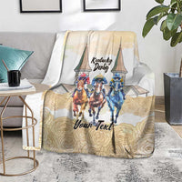 Kentucky Horse Racing Personalized Blanket Churchill Downs Roses Pastel Yellow