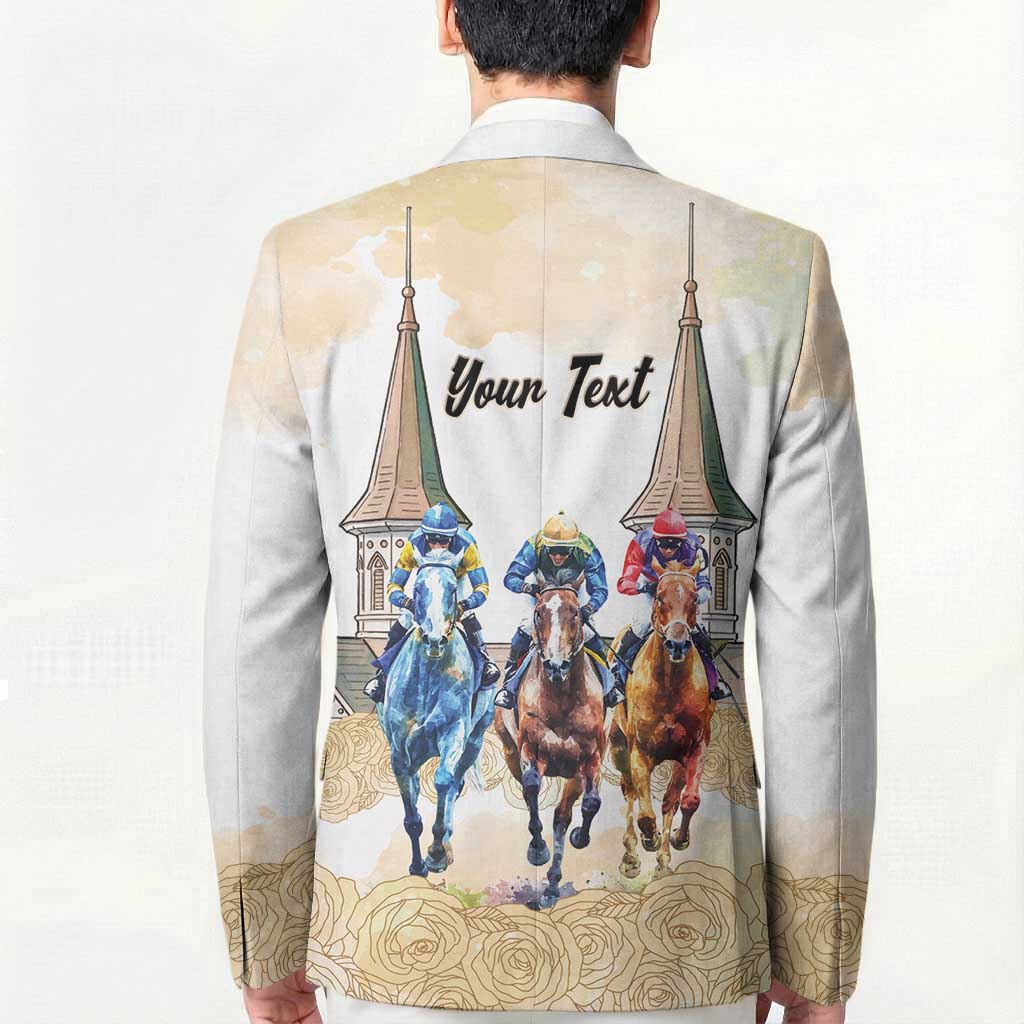Kentucky Horse Racing Personalized Blazer Churchill Downs Roses Pastel Yellow