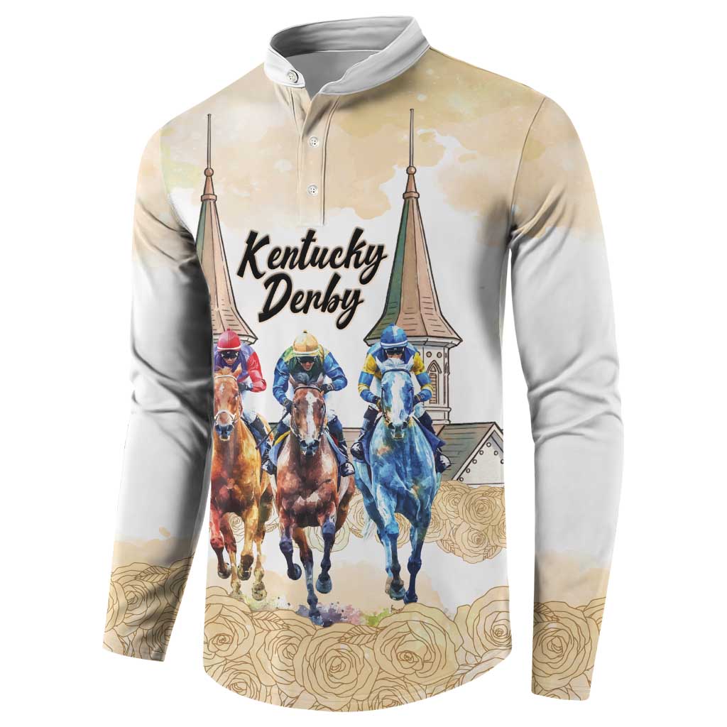Kentucky Horse Racing Personalized Button Sweatshirt Churchill Downs Roses Pastel Yellow