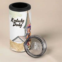 Kentucky Horse Racing Personalized 4 in 1 Can Cooler Tumbler Churchill Downs Roses Pastel Yellow