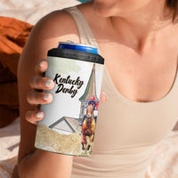 Kentucky Horse Racing Personalized 4 in 1 Can Cooler Tumbler Churchill Downs Roses Pastel Yellow
