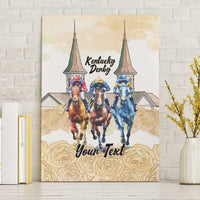 Kentucky Horse Racing Personalized Canvas Wall Art Churchill Downs Roses Pastel Yellow
