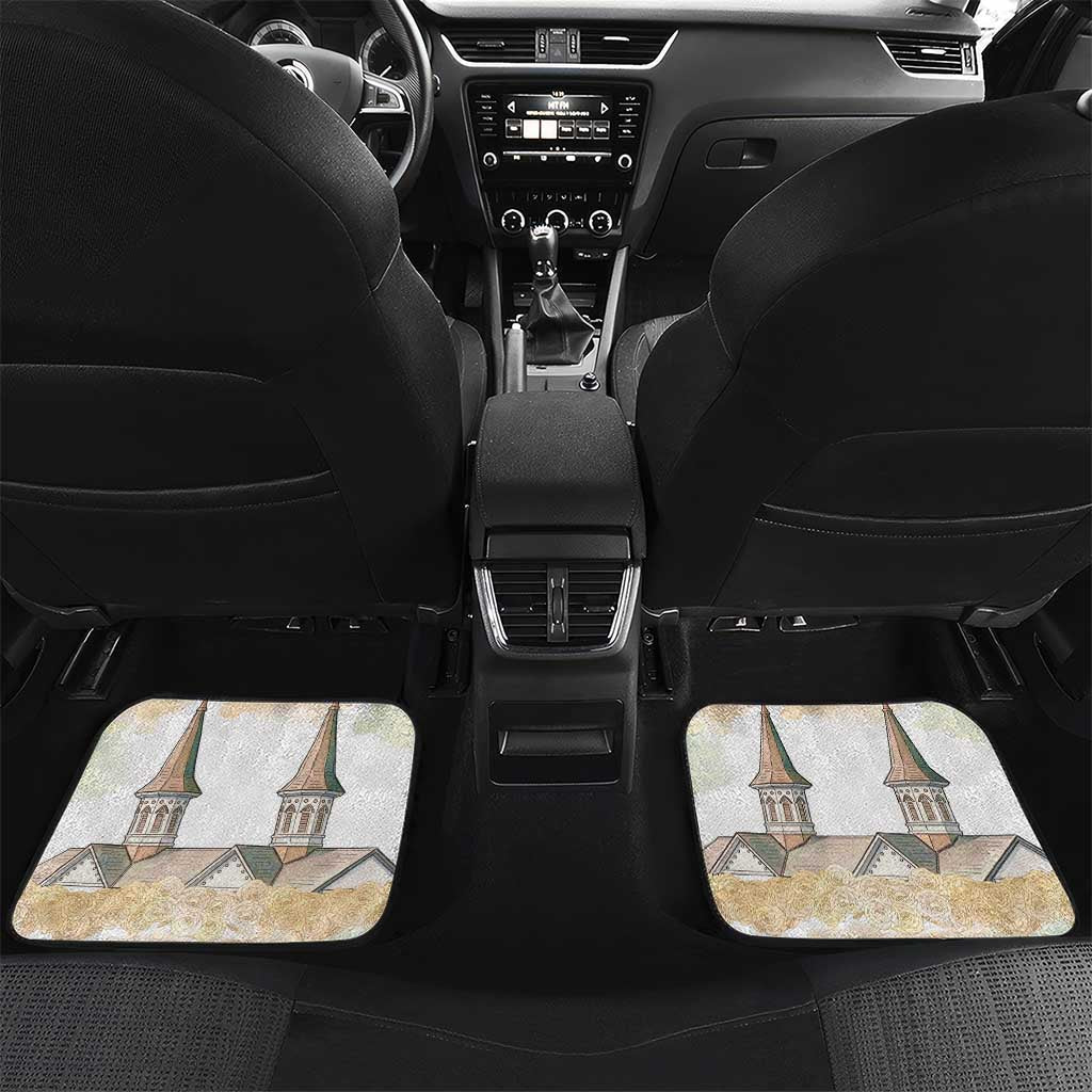 Kentucky Horse Racing Personalized Car Mats Churchill Downs Roses Pastel Yellow