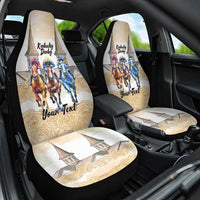 Kentucky Horse Racing Personalized Car Seat Cover Churchill Downs Roses Pastel Yellow