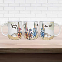 Kentucky Horse Racing Personalized Ceramic Mug Churchill Downs Roses Pastel Yellow