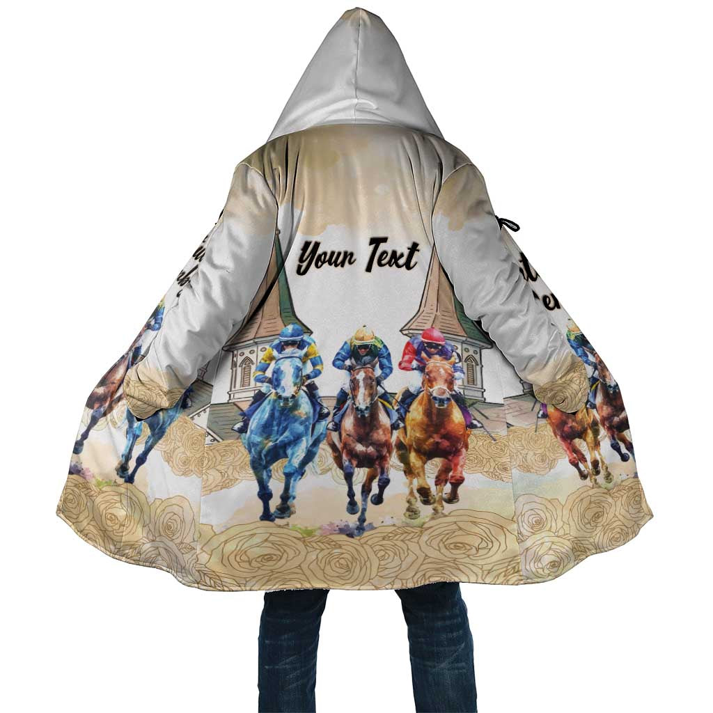 Kentucky Horse Racing Personalized Cloak Churchill Downs Roses Pastel Yellow