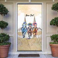 Kentucky Horse Racing Personalized Door Cover Churchill Downs Roses Pastel Yellow