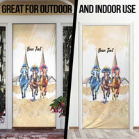 Kentucky Horse Racing Personalized Door Cover Churchill Downs Roses Pastel Yellow