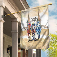 Kentucky Horse Racing Personalized Garden Flag Churchill Downs Roses Pastel Yellow