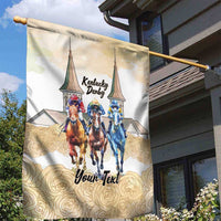 Kentucky Horse Racing Personalized Garden Flag Churchill Downs Roses Pastel Yellow