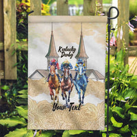 Kentucky Horse Racing Personalized Garden Flag Churchill Downs Roses Pastel Yellow