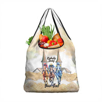 Kentucky Horse Racing Personalized Grocery Bag Churchill Downs Roses Pastel Yellow