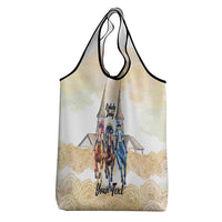 Kentucky Horse Racing Personalized Grocery Bag Churchill Downs Roses Pastel Yellow