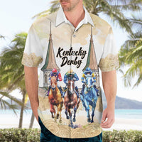 Kentucky Horse Racing Personalized Hawaiian Shirt Churchill Downs Roses Pastel Yellow