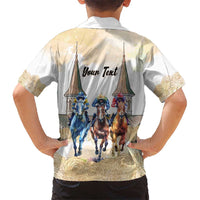 Kentucky Horse Racing Personalized Hawaiian Shirt Churchill Downs Roses Pastel Yellow