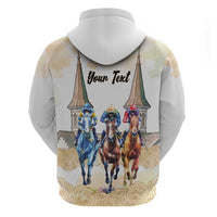 Kentucky Horse Racing Personalized Hoodie Churchill Downs Roses Pastel Yellow