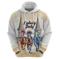 Kentucky Horse Racing Personalized Hoodie Churchill Downs Roses Pastel Yellow