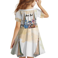 Kentucky Horse Racing Personalized Kid Short Sleeve Dress Churchill Downs Roses Pastel Yellow
