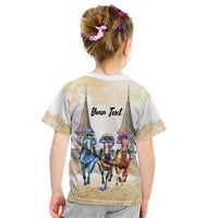 Kentucky Horse Racing Personalized Kid T Shirt Churchill Downs Roses Pastel Yellow