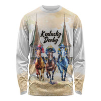 Kentucky Horse Racing Personalized Long Sleeve Shirt Churchill Downs Roses Pastel Yellow