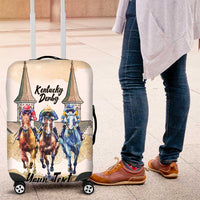 Kentucky Horse Racing Personalized Luggage Cover Churchill Downs Roses Pastel Yellow