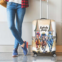 Kentucky Horse Racing Personalized Luggage Cover Churchill Downs Roses Pastel Yellow