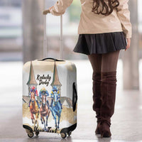 Kentucky Horse Racing Personalized Luggage Cover Churchill Downs Roses Pastel Yellow