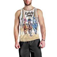 Kentucky Horse Racing Personalized Men Tank Top Churchill Downs Roses Pastel Yellow